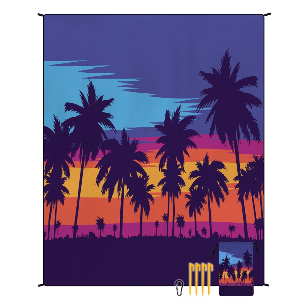 Yoga And Fitness Mat - Пляжное полотенце с изображением пальм 71x86.6