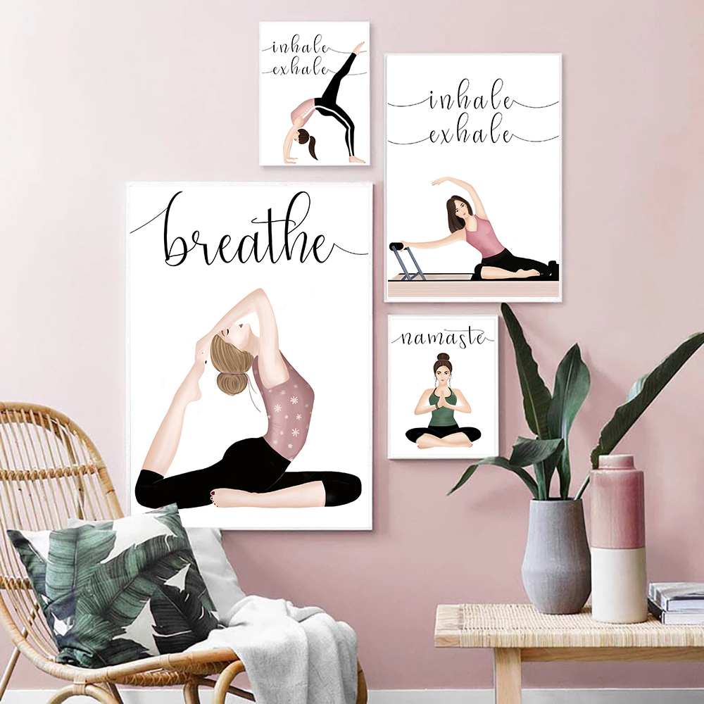 Вдох выдох цитата йога плакат  – обзор и цена Yoga Fitness Quotes