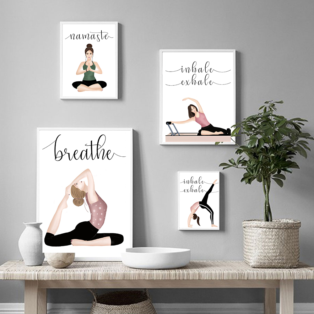 Вдох выдох цитата йога плакат  – обзор и цена Yoga Fitness Quotes